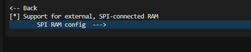 Select Support for external, SPI-connected RAM